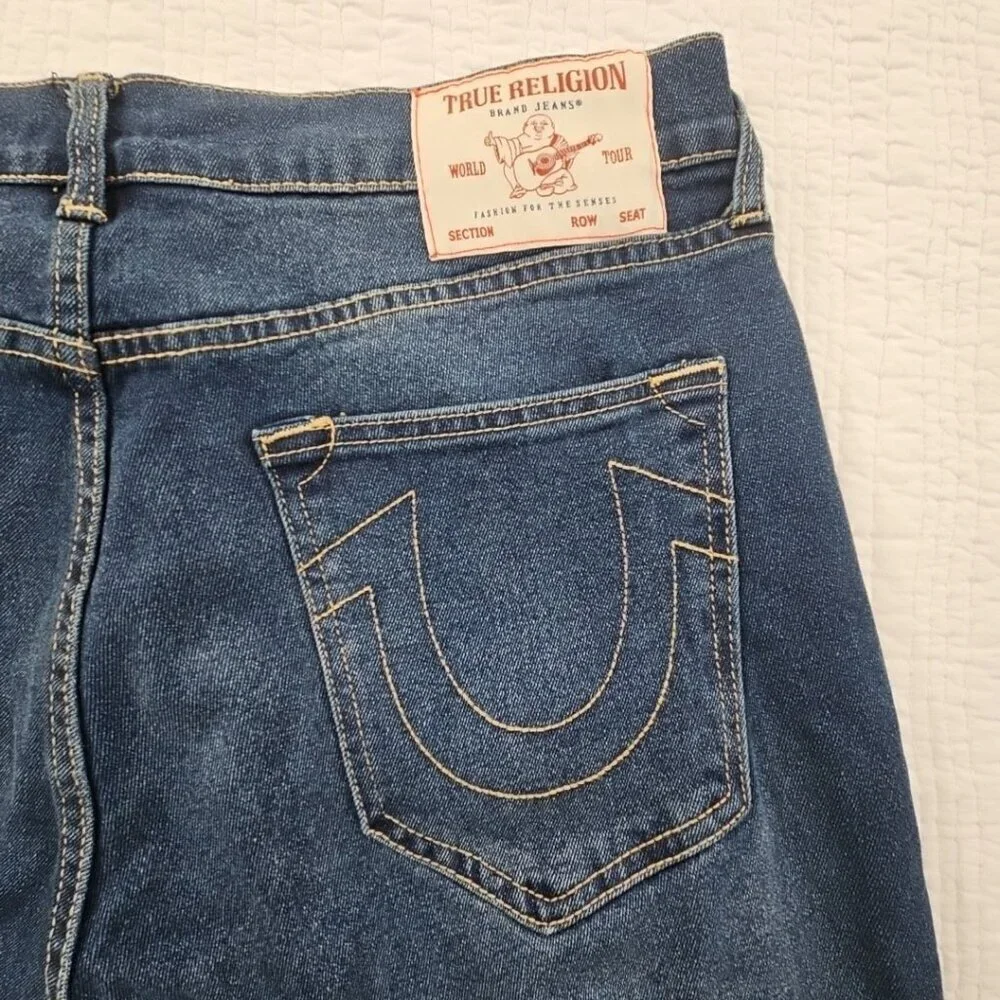 True Religion Ricky Jeans Men's 34 x 34 Relaxed Straight Blue Denim NWT Flap Pkt